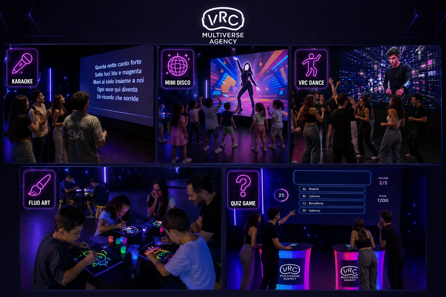 Gruppo durante un evento privato VRC